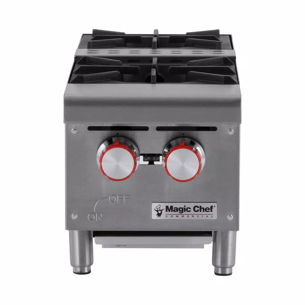 New 🛒 Magic Chef 12 In. W Commercial Natural Gas Countertop Hot Plate In Stainless Steel ❤️