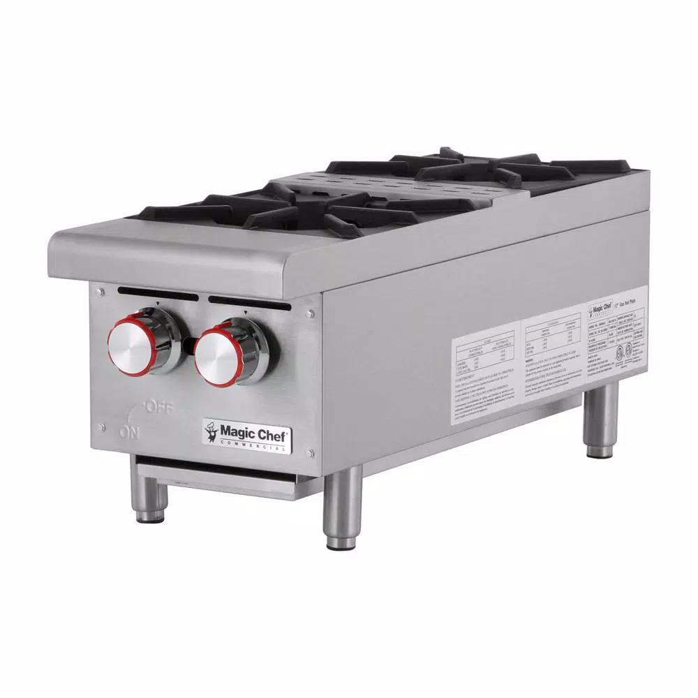 New 🛒 Magic Chef 12 In. W Commercial Natural Gas Countertop Hot Plate In Stainless Steel ❤️ - Image 2