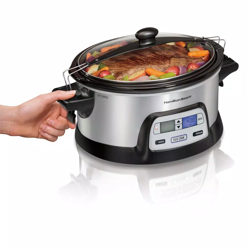 Budget 😉 Hamilton Beach FlexCook 6 Qt. Silver Programmable Slow Cooker With Temperature Controls ❤️ - Image 4