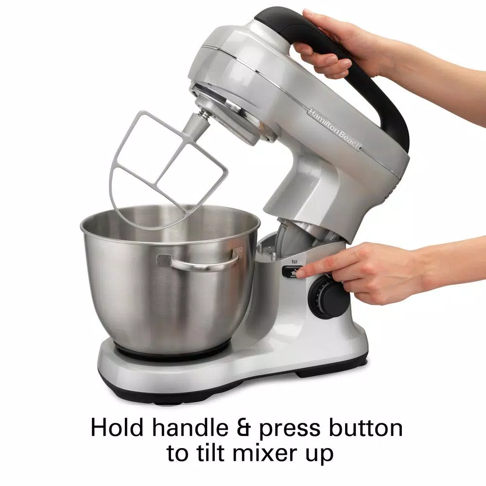Cheapest 🌟 Hamilton Beach 4 Qt. 7-Speed Stainless Steel Stand Mixer With Flat Beater, Dough Hook And Whisk ✔️ - Image 5